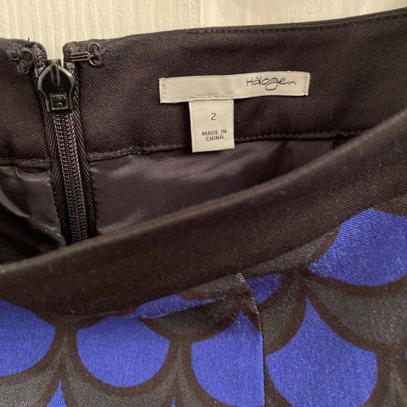 Halogen Nordstrom Fish Scale Scallop Cobalt Blue Black Pencil Skirt Size 2 NEW - Picture 4 of 4